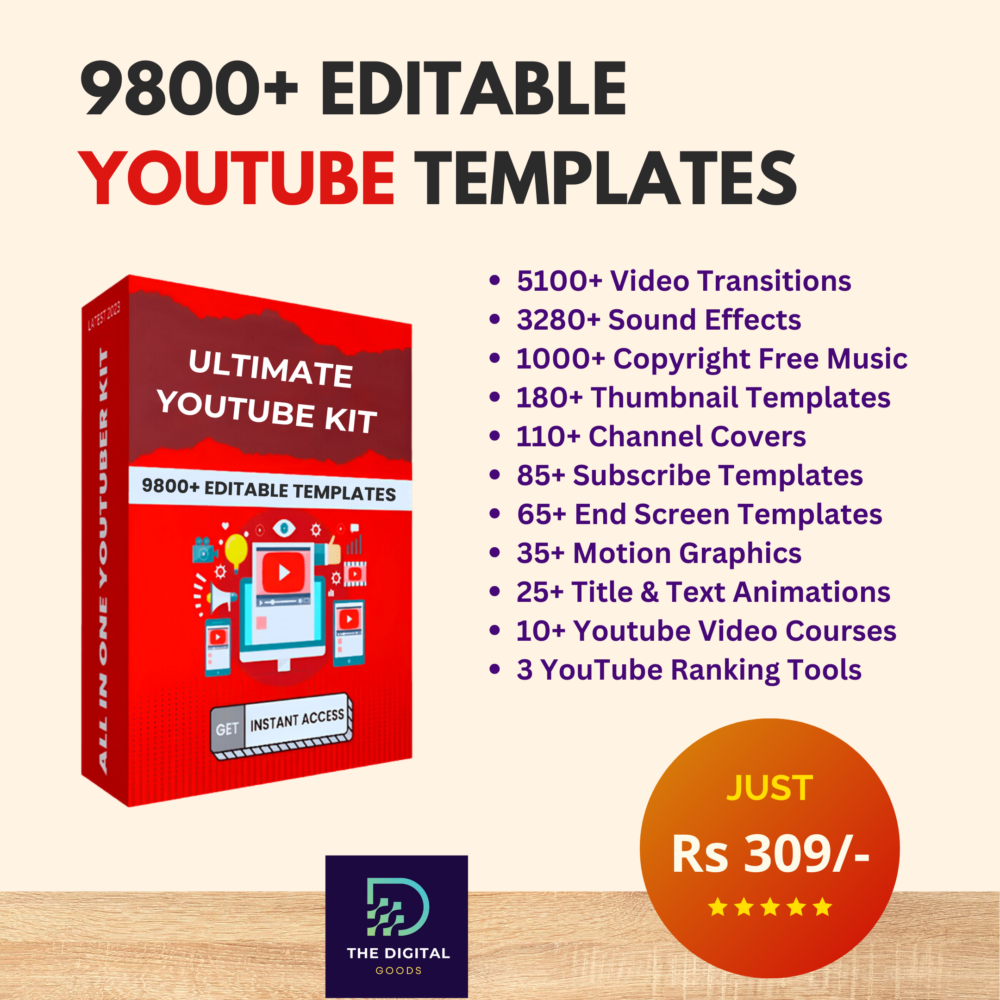 9800+ Editable Youtube Templates Kit